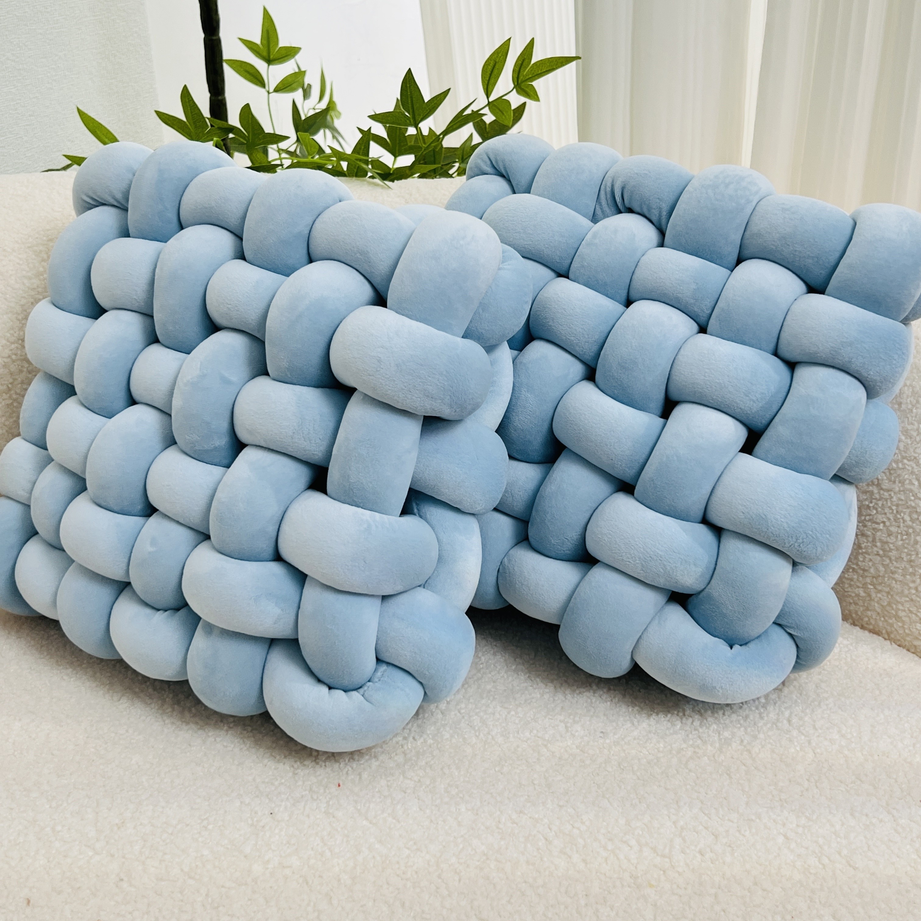 YLBKIKR 2pcs Knot Throw Pillow Soft and Plush Cushions for Stylish Home and Office Decor
