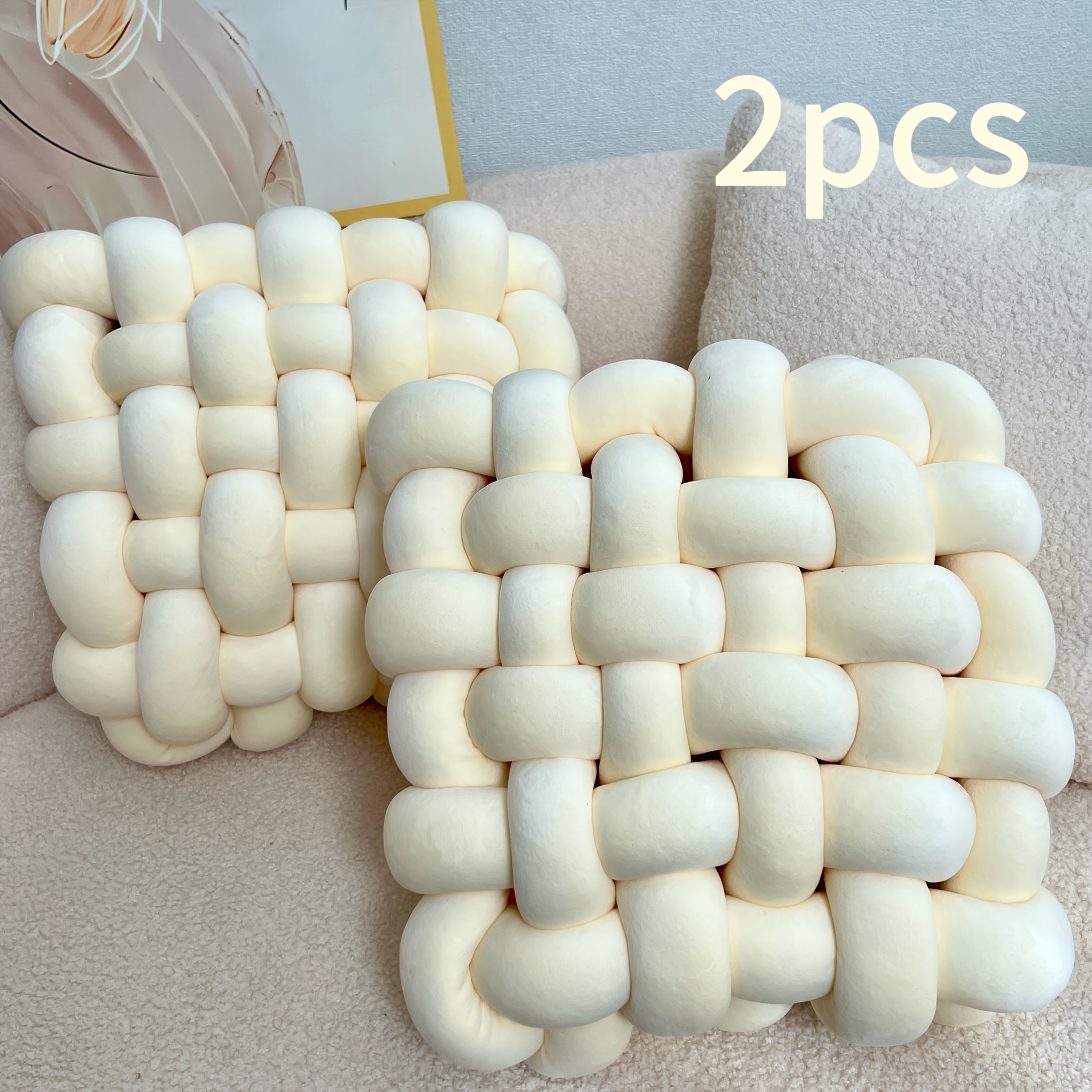 YLBKIKR 2pcs Knot Throw Pillow Soft and Plush Cushions for Stylish Home and Office Decor