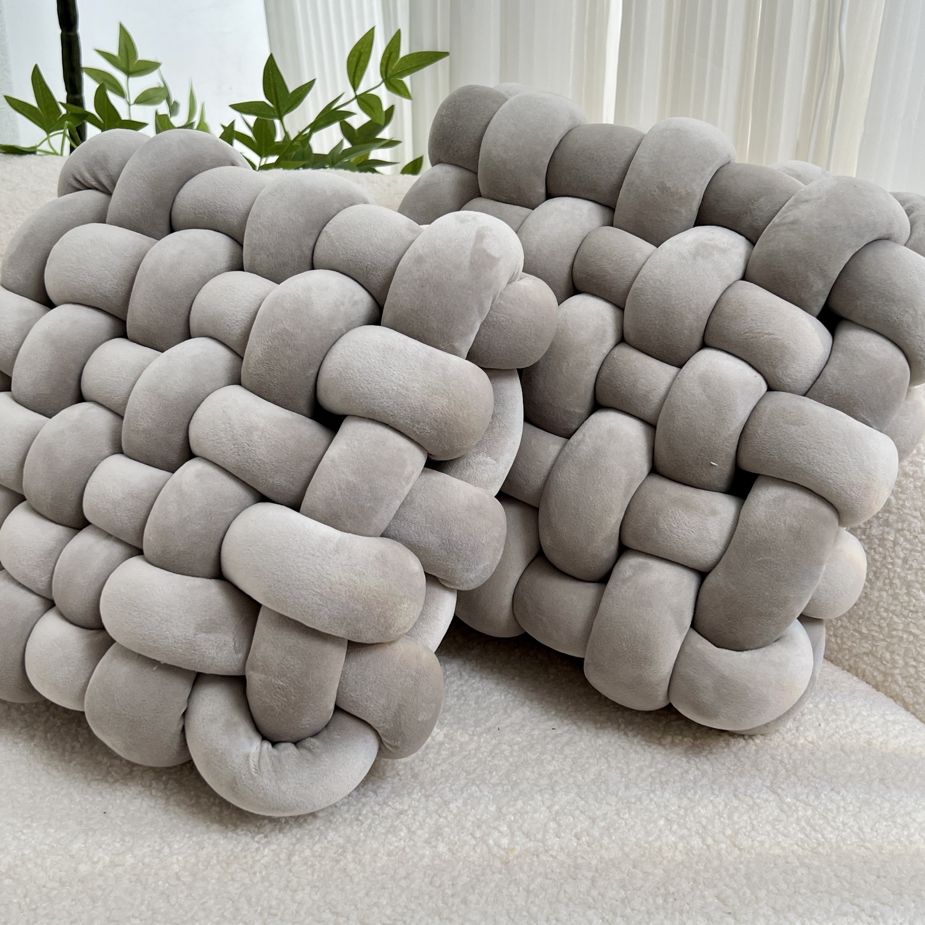 YLBKIKR 2pcs Knot Throw Pillow Soft and Plush Cushions for Stylish Home and Office Decor