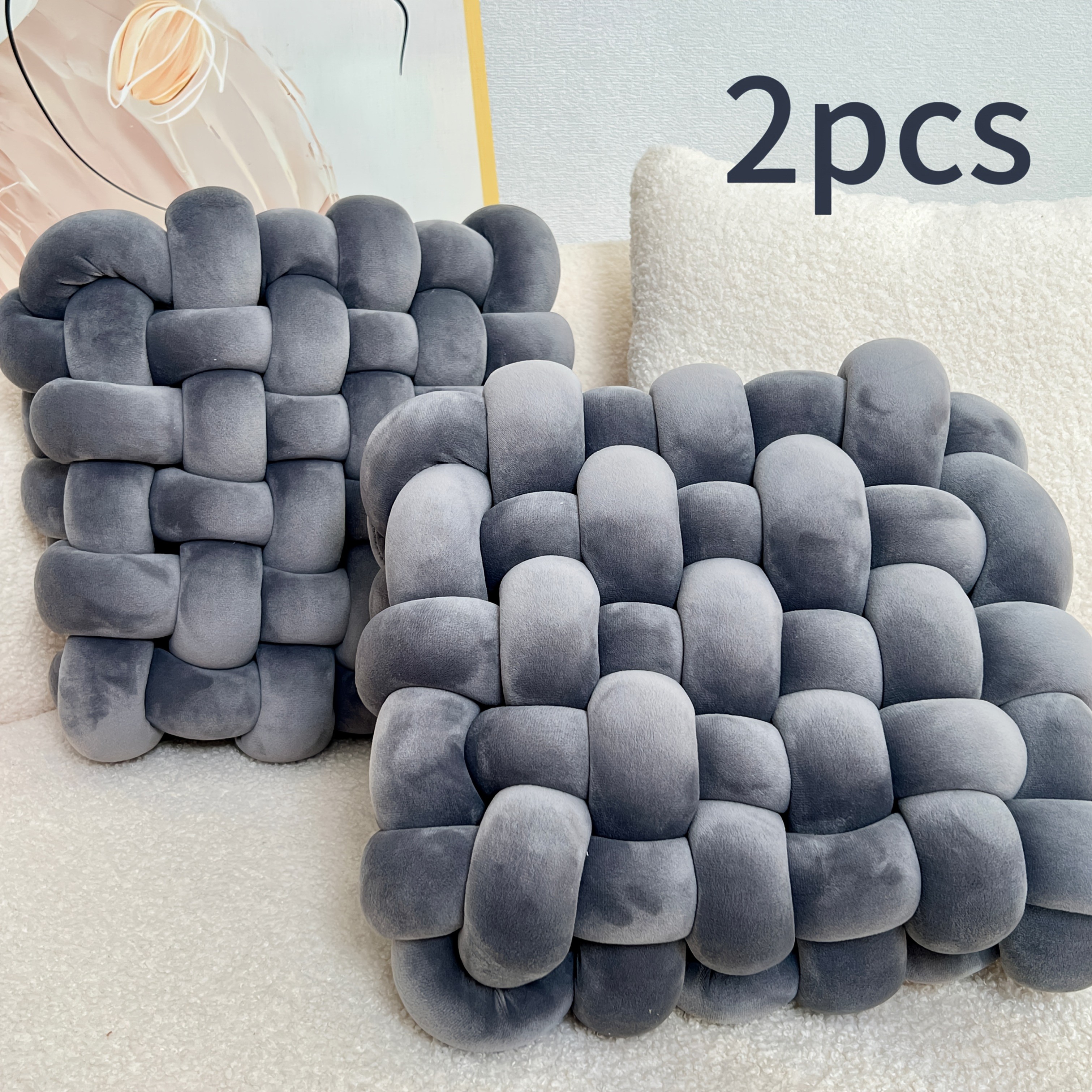 YLBKIKR 2pcs Knot Throw Pillow Soft and Plush Cushions for Stylish Home and Office Decor