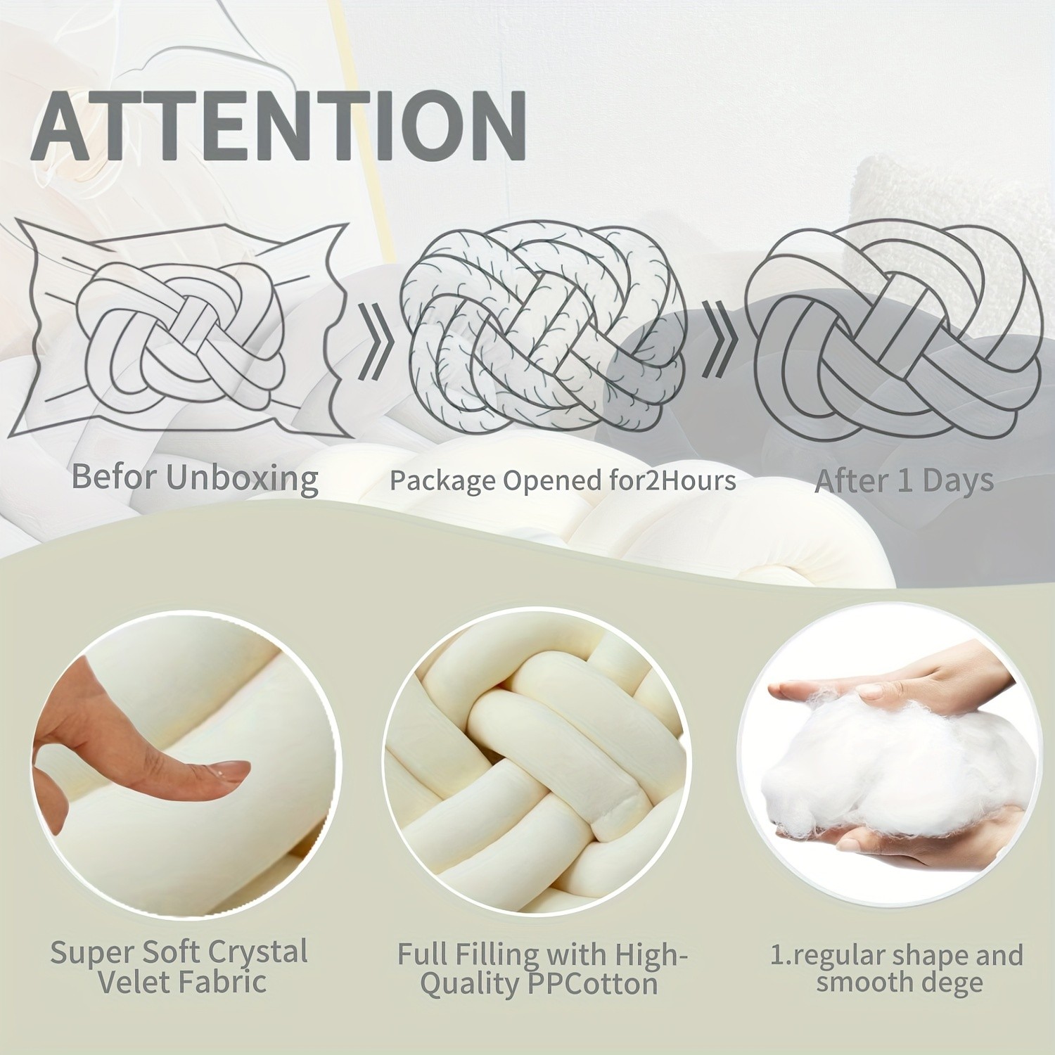 YLBKIKR Knotted Throw Pillow Stylish and Comfortable Backrest Cushions for Your Home and Bedroom