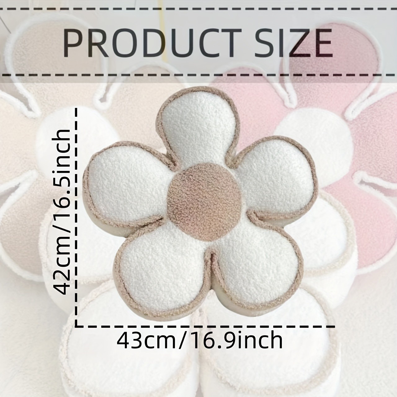 YLBKIKR Chic Geometric Flower Throw Pillow Soft and Washable Cushion for Bed and Sofa Decor