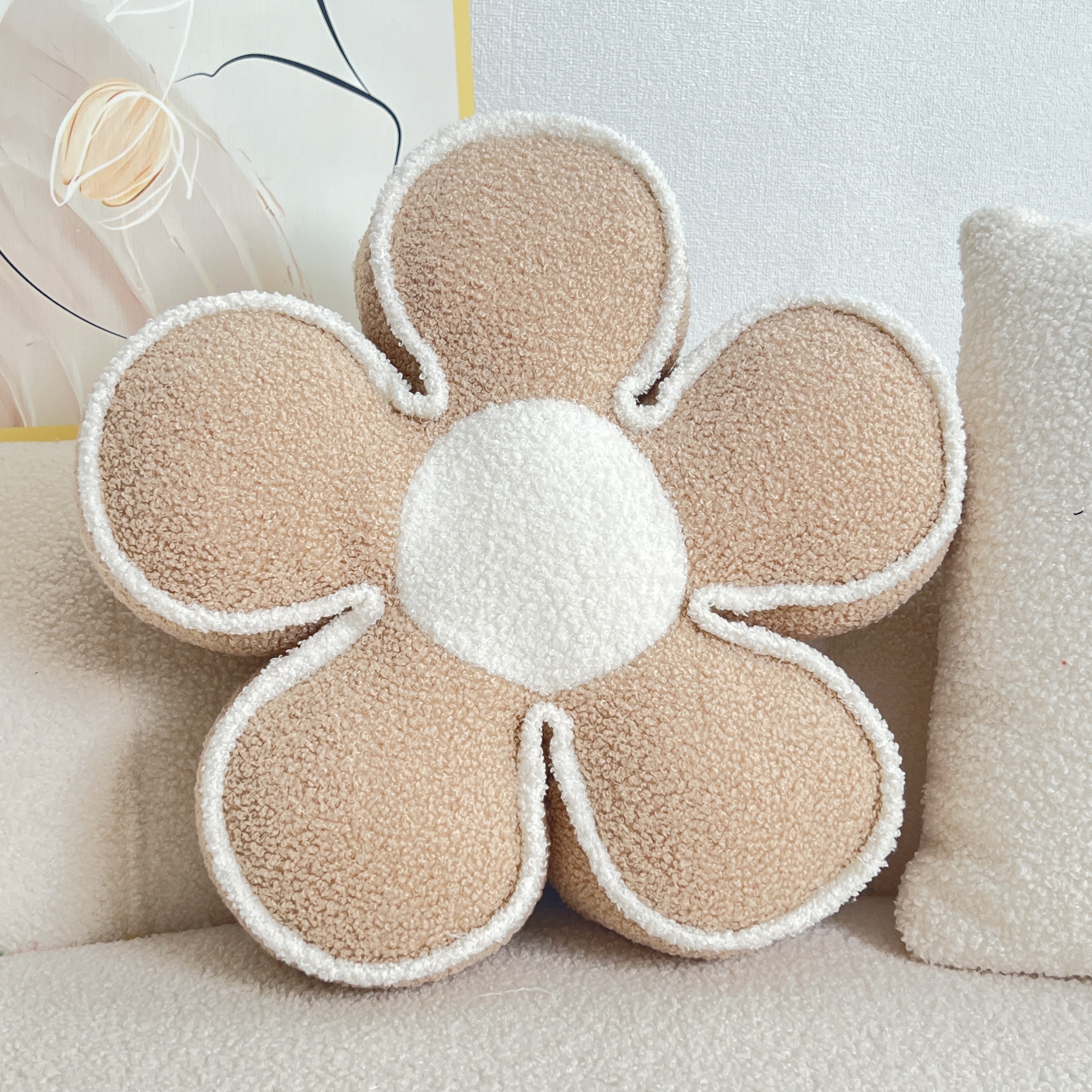 YLBKIKR Chic Geometric Flower Throw Pillow Soft and Washable Cushion for Bed and Sofa Decor