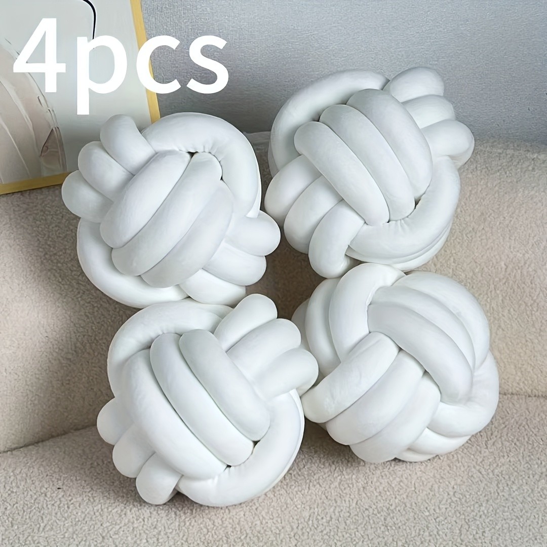 YLBKIKR Soft Plush Knot Ball Pillow Handmade Geometric Pattern Pillow for Cozy and Stylish Home Decor