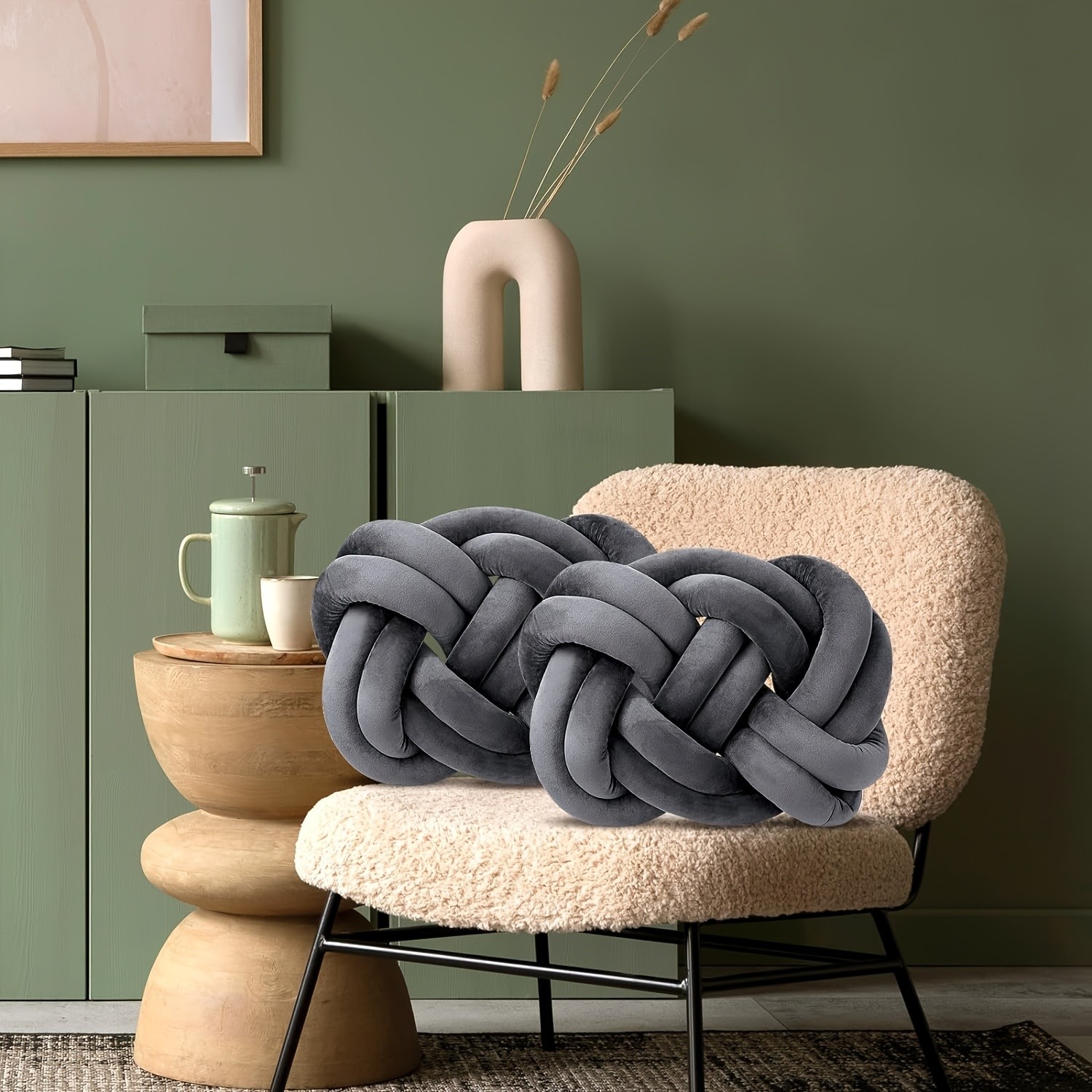YLBKIKR Two-Piece Sofa Knot Pillow Soft Decorative Cushions to Enhance Comfort and Style in Your Home