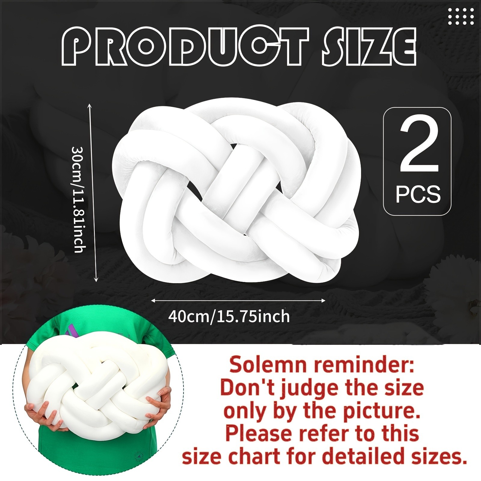 YLBKIKR Two-Piece Sofa Knot Pillow Soft Decorative Cushions to Enhance Comfort and Style in Your Home