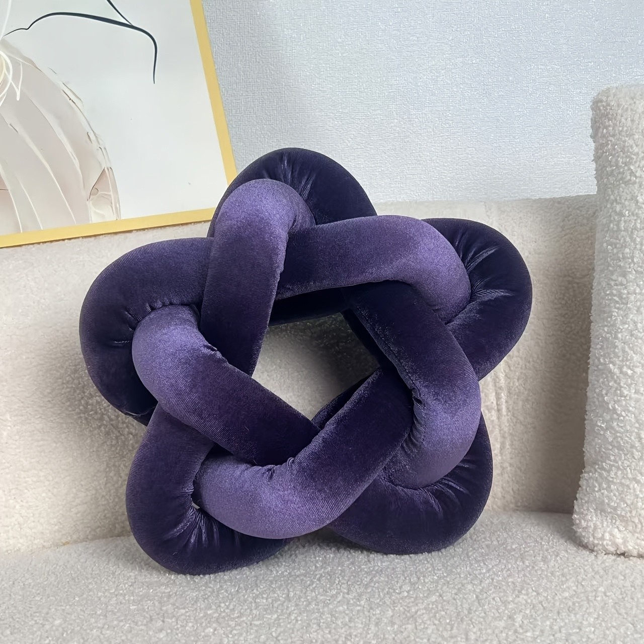 YLBKIKR Star-Knot Plush Throw Pillow Soft and Stylish Geometric Design for Sofa, Bed, and Living Room Comfort