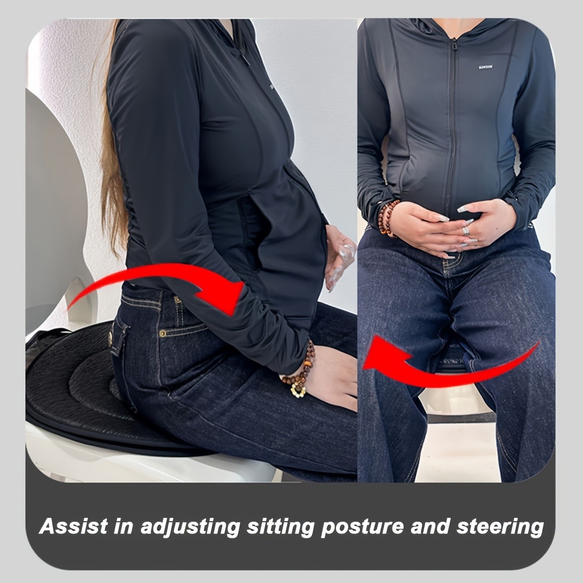 HAOZCL 360 Rotating Car Seat Cushion Portable Anti-Slip Cushion with Easy Installation for Elderly, Pregnant, and Universal Use