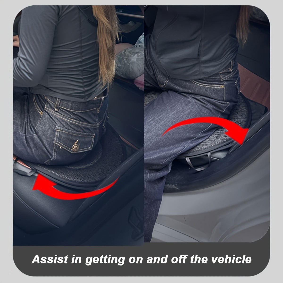 HAOZCL 360 Rotating Car Seat Cushion Portable Anti-Slip Cushion with Easy Installation for Elderly, Pregnant, and Universal Use