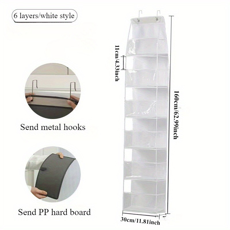 HAOZCL 6-Shelf Over-the-Door Hanging Bathroom Organizer Rack Versatile Storage for Bathroom, Closet, Pantry, and More