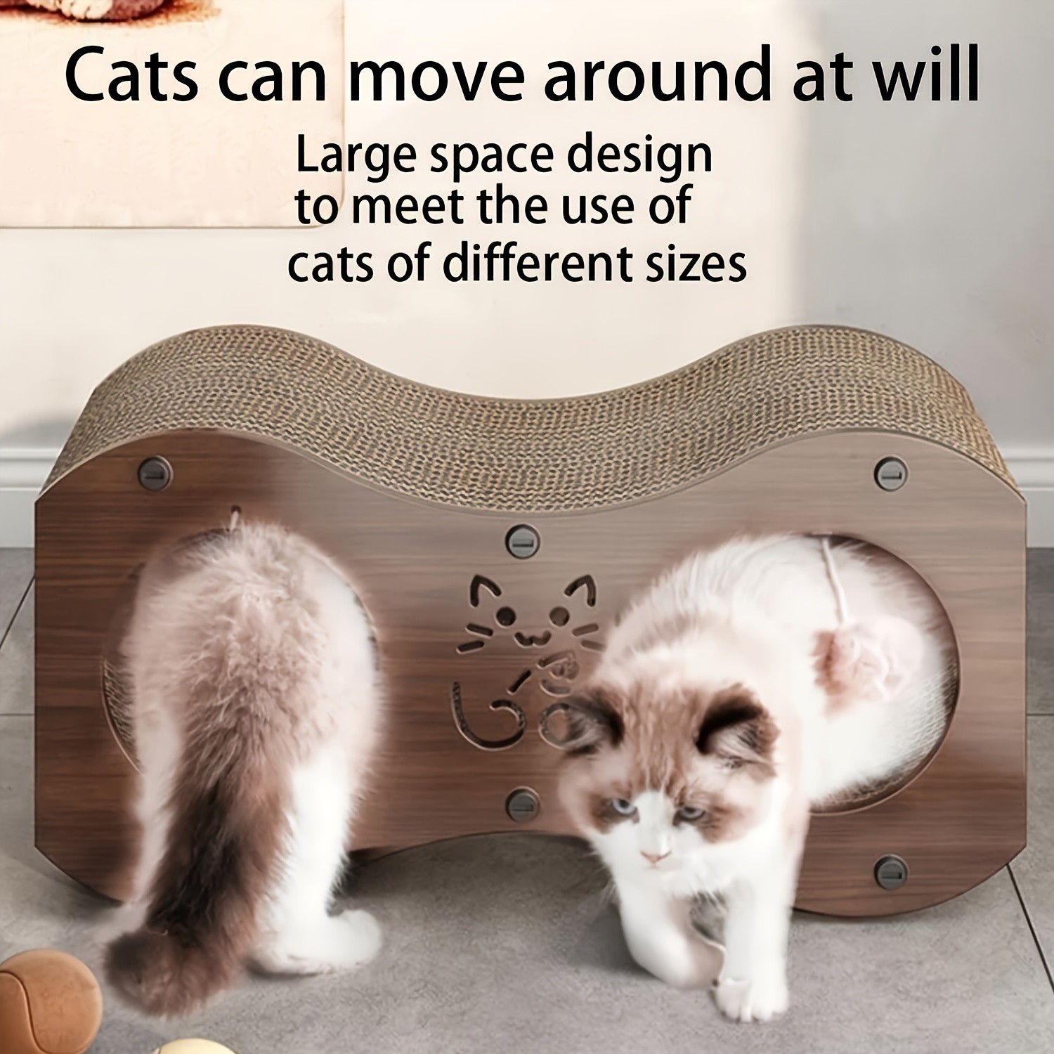 HAOZCL 2-Tier Durable Cat Scratching Post & Bed 2-in-1 Modern Cat Furniture with Integrated Play Area for Rest and Play