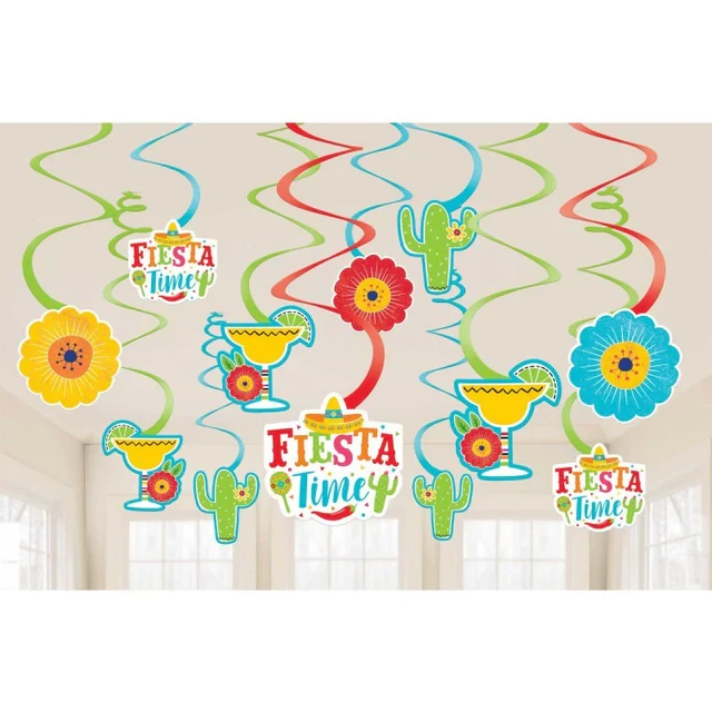 Hanging Decorations  - Fiesta Swirl (Value Pack) (Pack of 12)