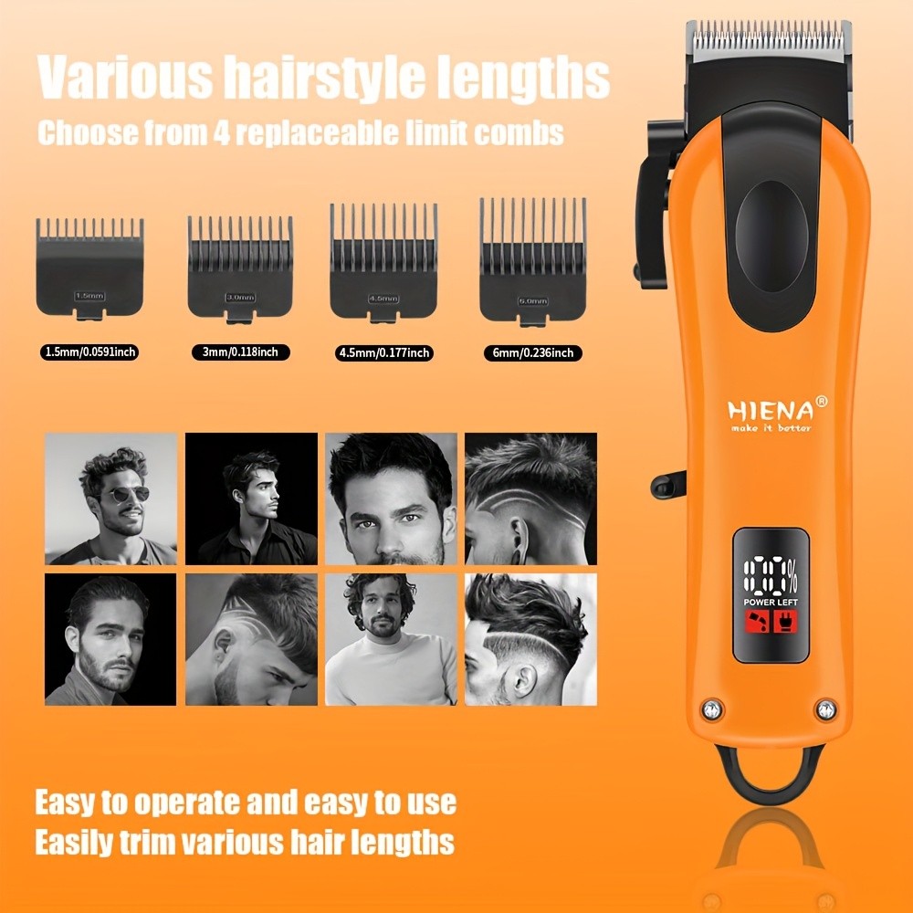 HIENA Electric Hair Clipper Orange Sub-Machine Set
