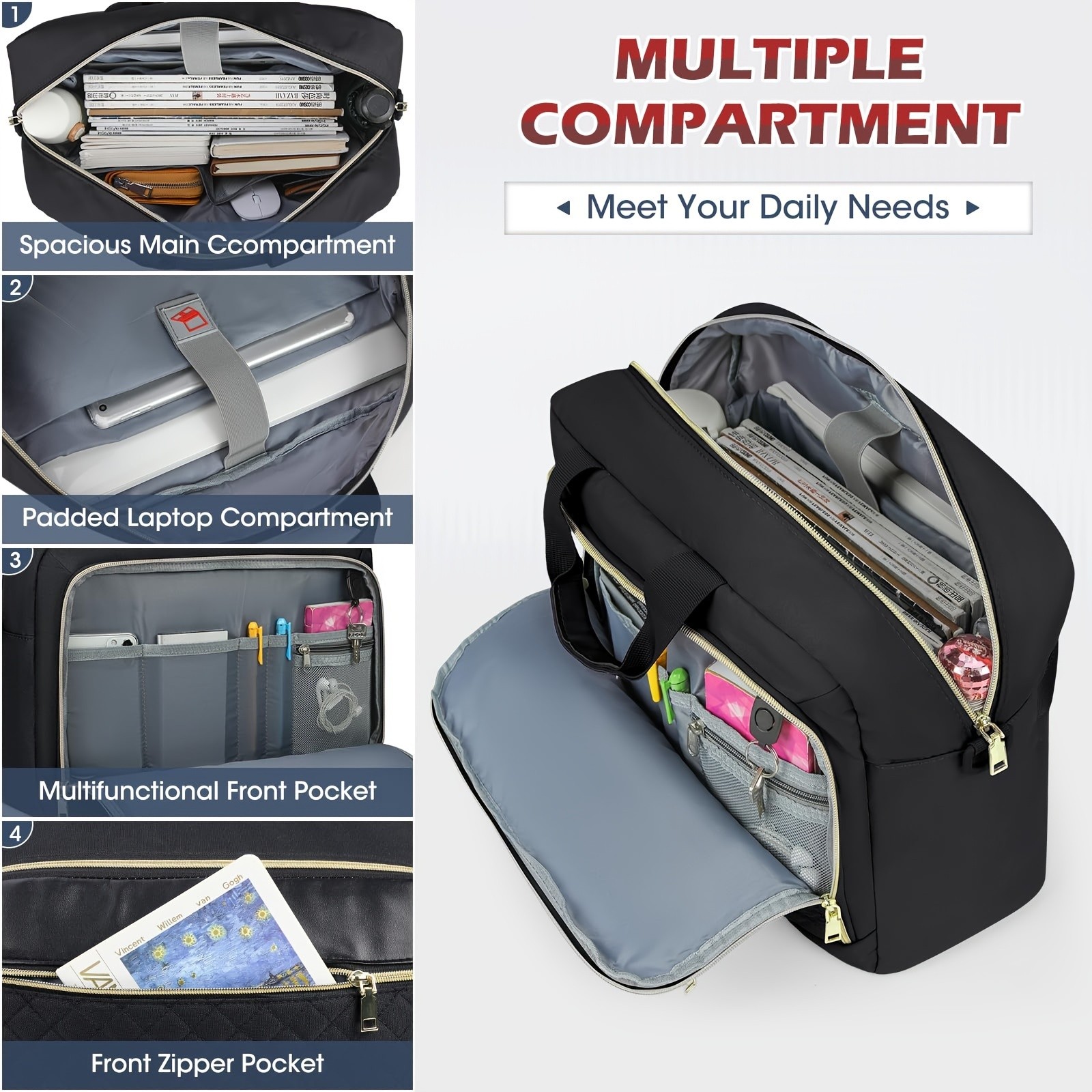 NEWHEY 39.62 cm TSA-Approved Laptop Briefcase for Women Stylish, Durable, and Secure