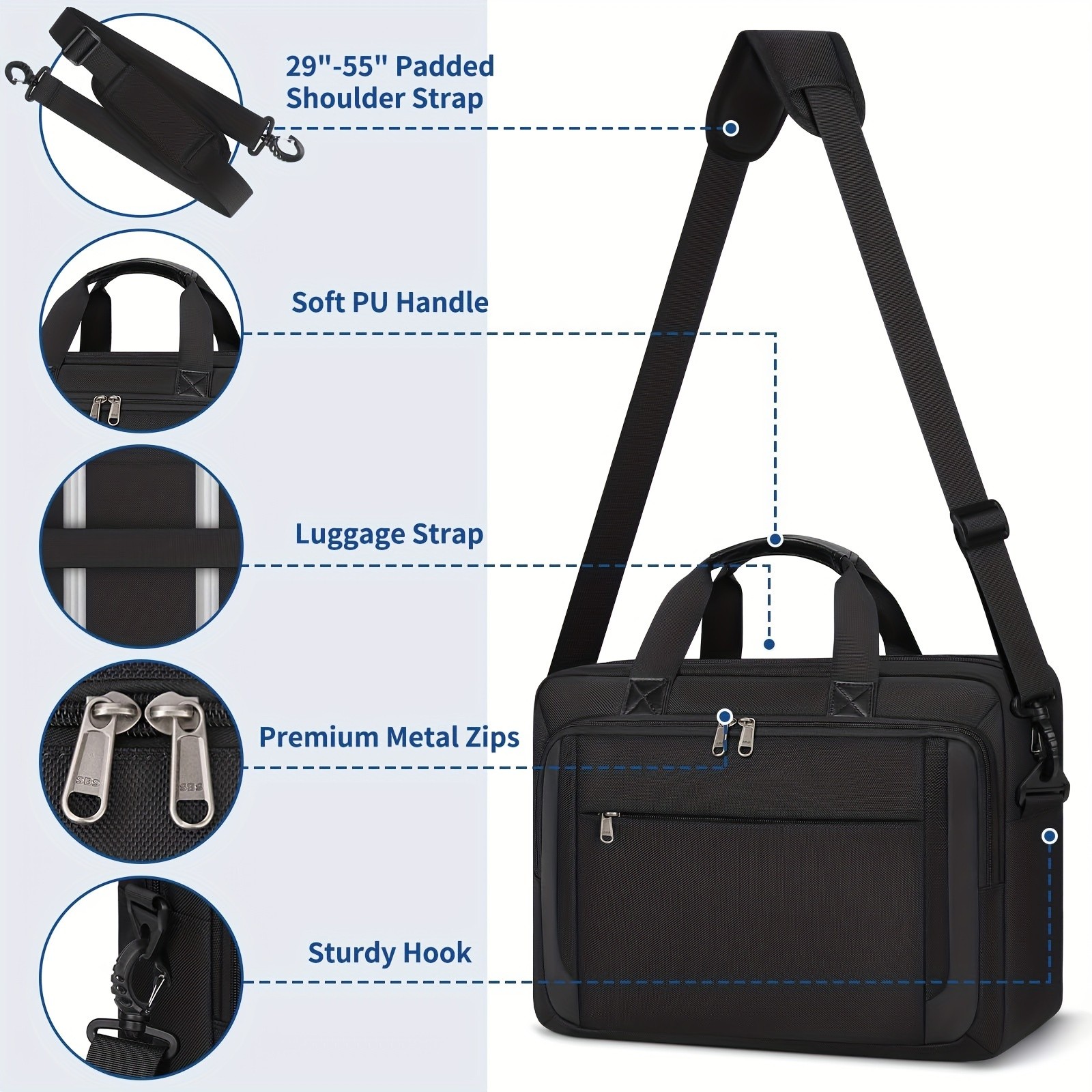 NEWHEY 43.94 cm Laptop Bag for Men Stylish, Durable, and Perfect for Business and Travel