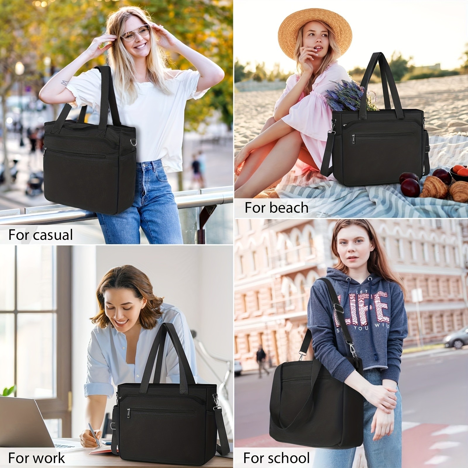 NEWHEY Womens Large Canvas Tote Bag Versatile, Durable, and Spacious for Work, School, and Beach