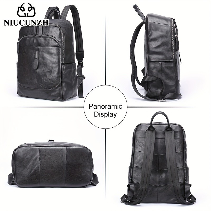NIUCUNZH Mens Top Layer Cowhide Backpack Durable, Spacious, and Ideal for Travel and Commuting