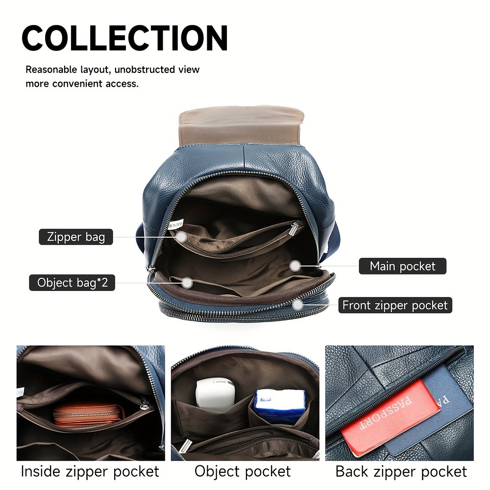 NIUCUNZH Genuine Leather Women's Backpack Stylish, Durable, and Perfect for Travel Essentials