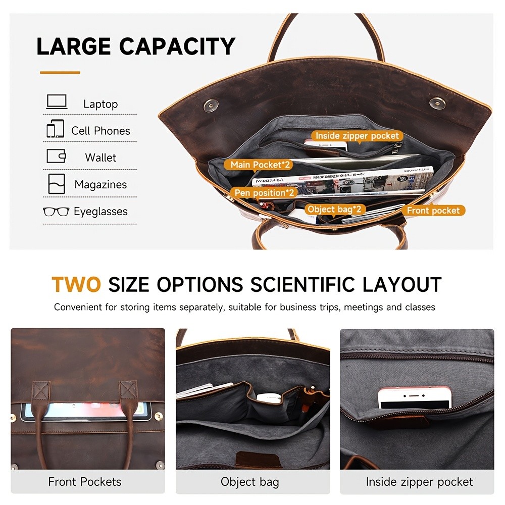 NIUCUNZH Mens Casual Top-Grain Leather Shoulder Bag Stylish, Durable, and Ideal for Daily Commute and Business Use