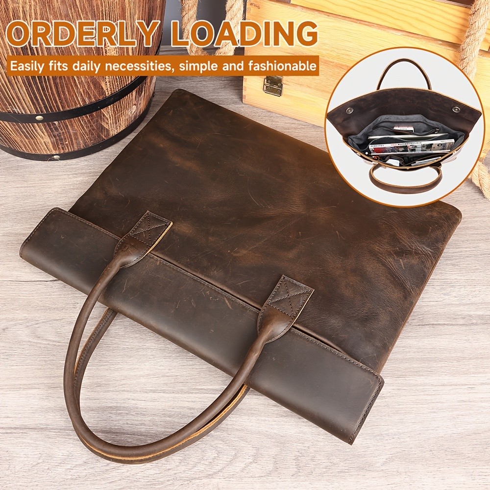 NIUCUNZH Mens Casual Top-Grain Leather Shoulder Bag Stylish, Durable, and Ideal for Daily Commute and Business Use