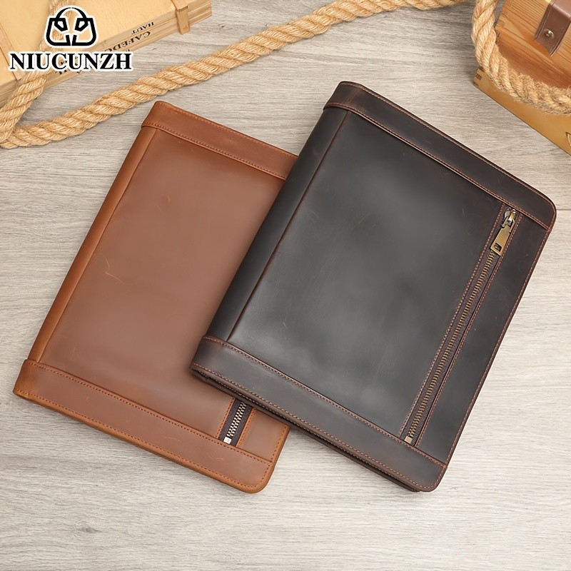 NIUCUNZH Men's Cowhide Clutch Bag Elegant, Durable, and Perfect for Business and Storage