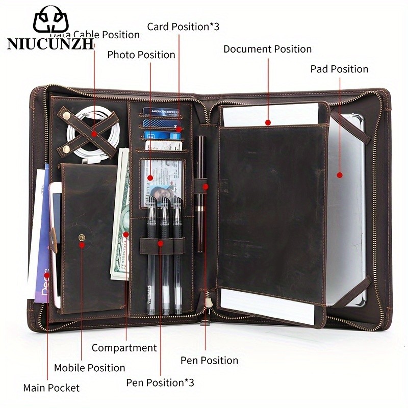 NIUCUNZH Men's Cowhide Clutch Bag Elegant, Durable, and Perfect for Business and Storage