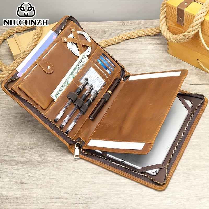 NIUCUNZH Men's Cowhide Clutch Bag Elegant, Durable, and Perfect for Business and Storage
