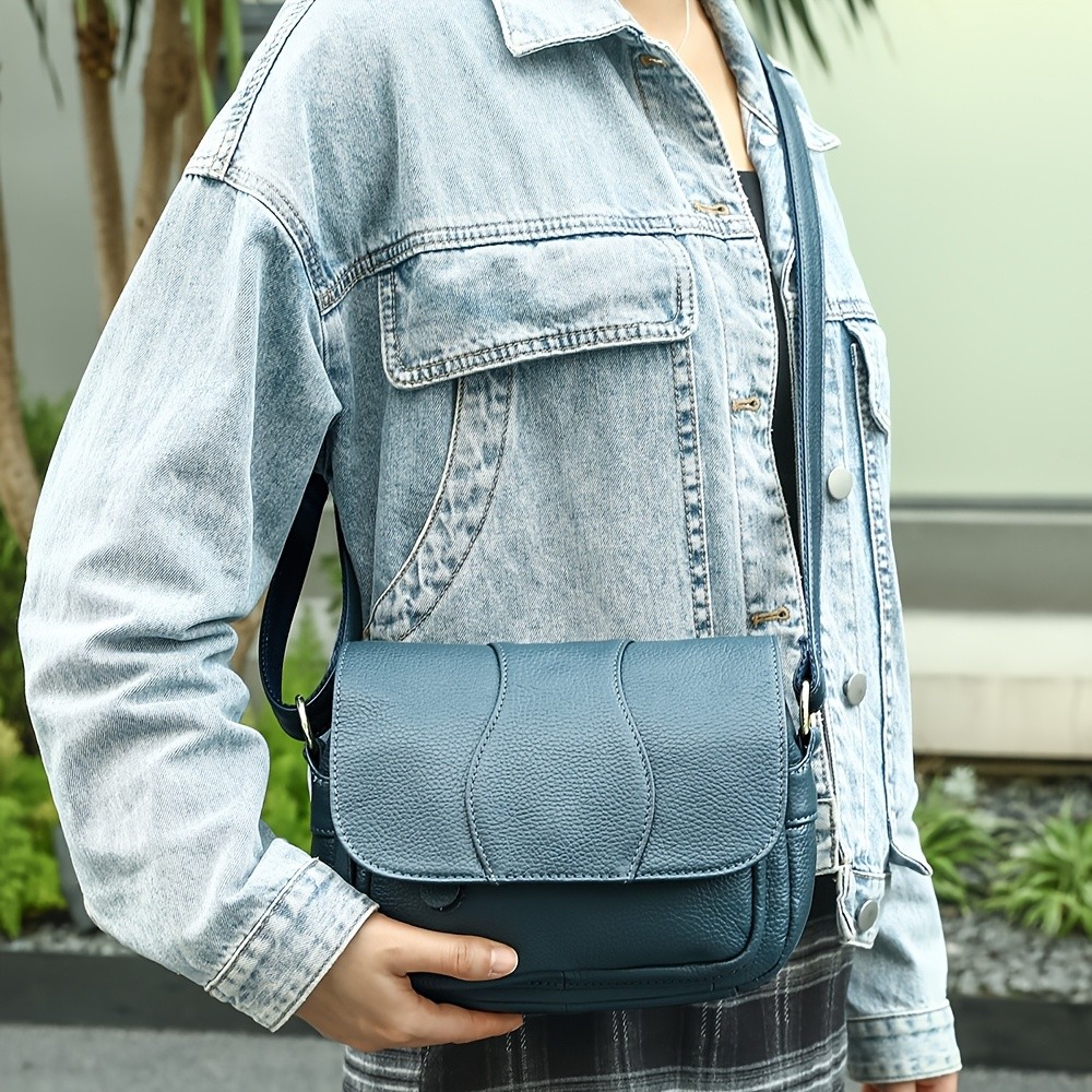 NIUCUNZH Unisex Genuine Leather Crossbody Bag Versatile, Durable, and Stylish for Daily Use and Travel