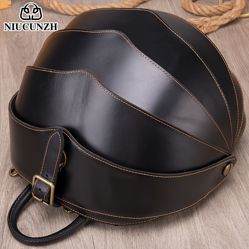 NIUCUNZH Genuine Leather Backpack with Crazy Horse Design Durable, Spacious, and Ideal for Travel, School, and Outdoor Adventures