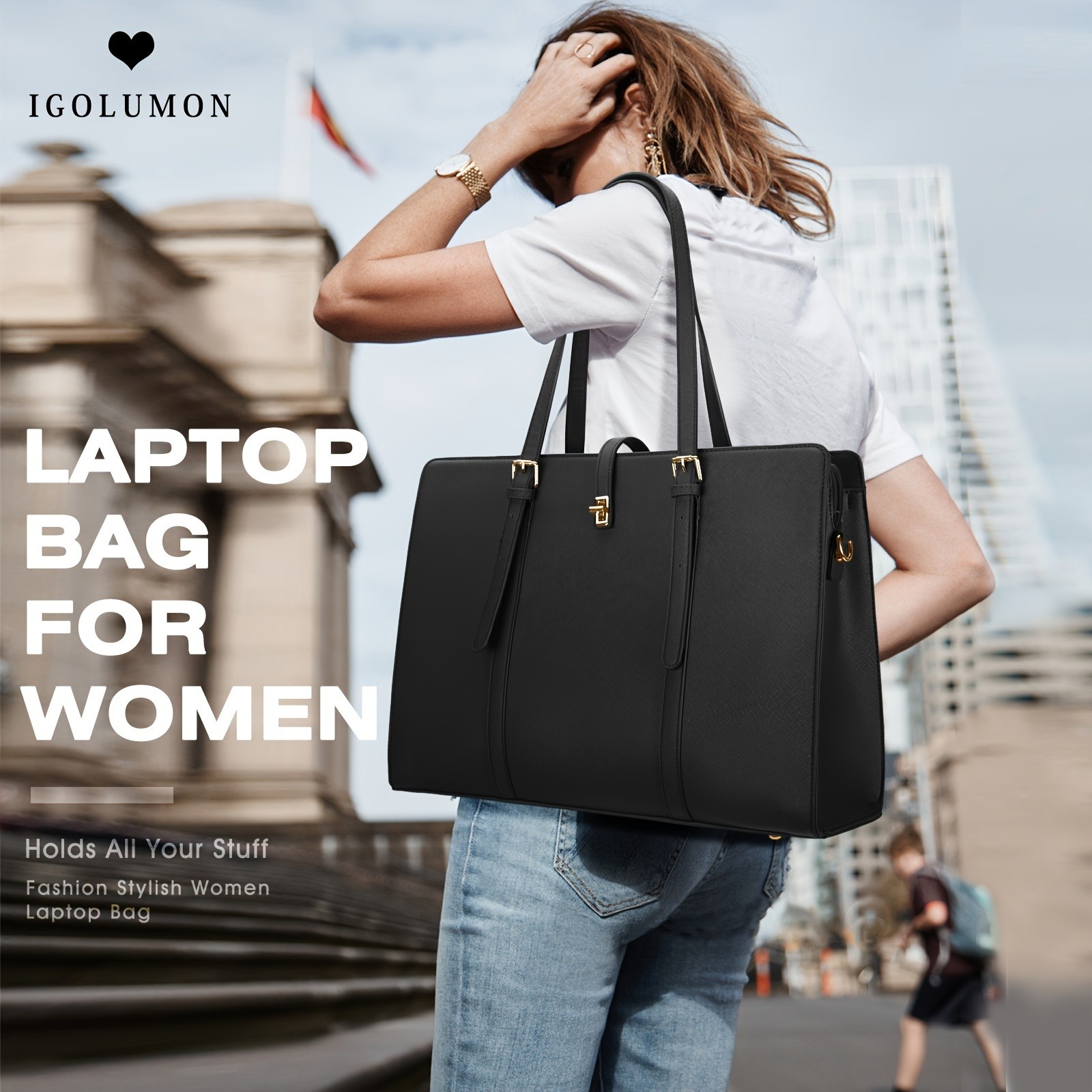 IGOLUMON Laptop Bag for Women Stylish, Professional, and Perfect for Work and Business