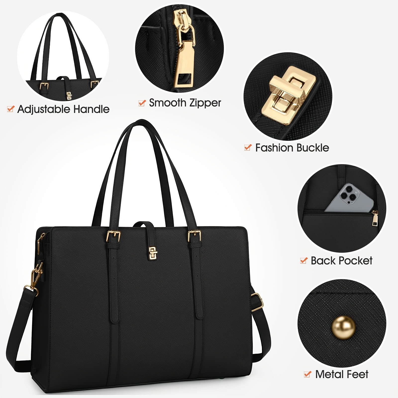 IGOLUMON Womens 15.6-inch Laptop Bag Professional, Stylish, and Ideal for Work, Business, and Travel