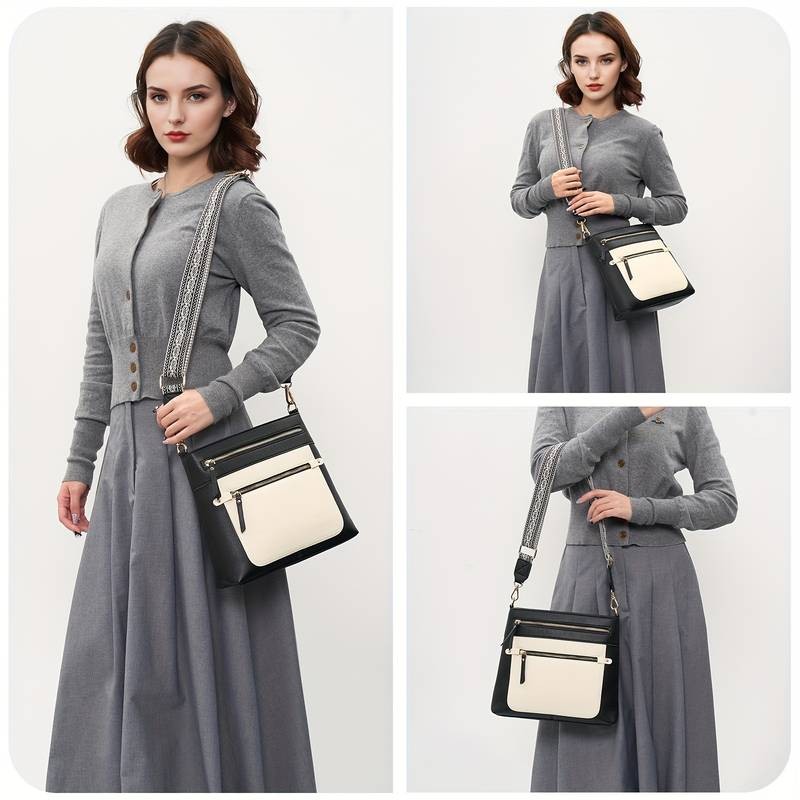 IGOLUMON Womens Crossbody Bag with Adjustable Strap Lightweight Handbag with Golden-Tone Hardware for Casual & Formal Use