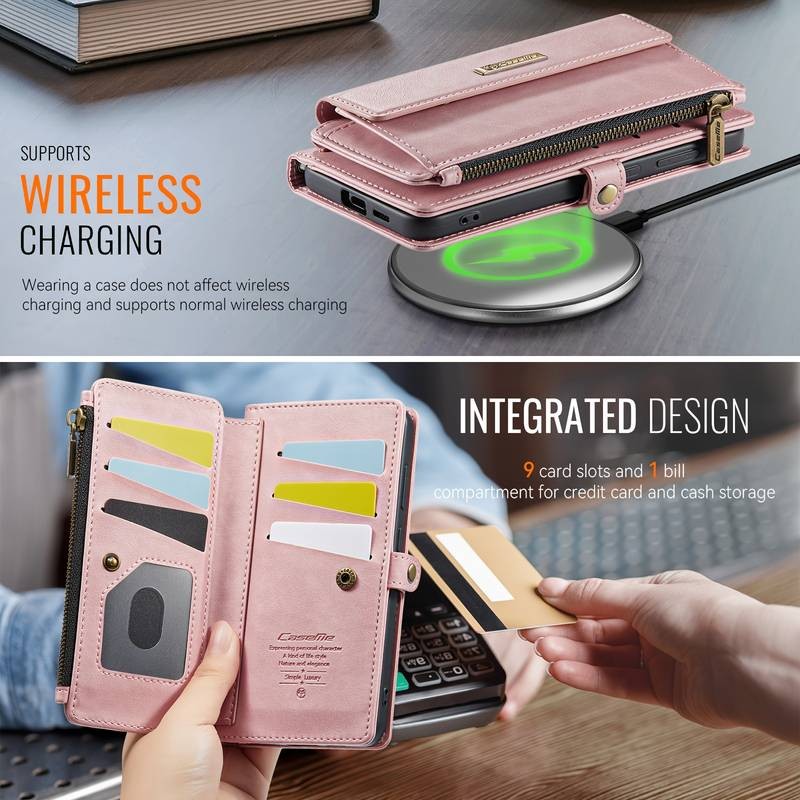 CaseMe Multifunctional Mobile Phone Wallet RFID-Protected with Wrist & Shoulder Straps for S25, S24, and S23 FE/PLUS/ULTRA Models
