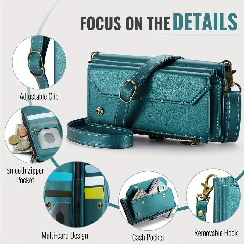 CaseMe Trendy Phone Cover for Samsung Galaxy Z Fold Series  Wireless Charging, RFID Protection, and Multifunctional Wallet with Adjustable Strap