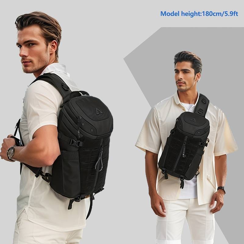 OZUKO Mens Large Capacity Shoulder Bag Durable, Anti-Scratch EDC Chest Bag with Adjustable Strap
