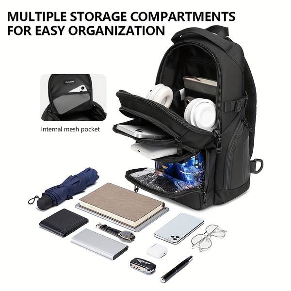 OZUKO Mens Oxford Messenger Bag Multifunctional Large Capacity Shoulder Bag with Insulation for Cycling, Sports, and Outdoor Use
