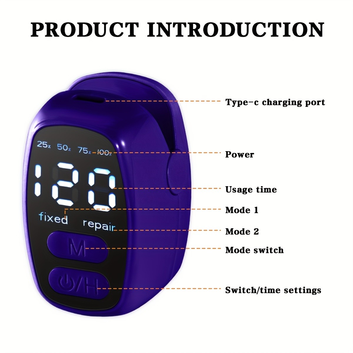 ISMUPN USB Rechargeable Nail Care Device with Digital Display & 2-in-1 Nail Care Tool