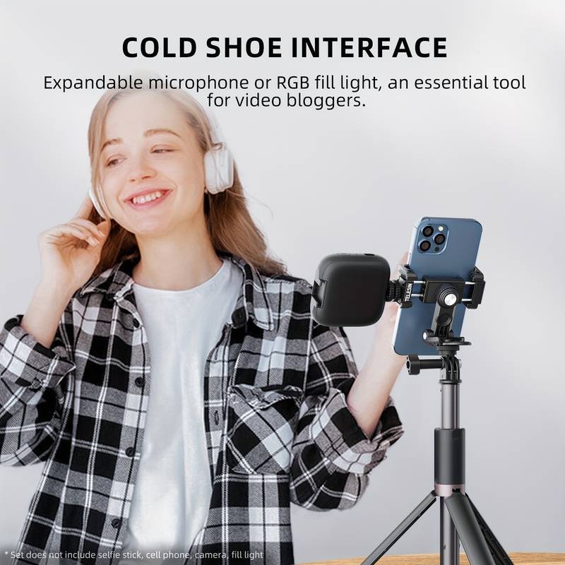 TELESIN Horizontal and Vertical Mobile Phone Clip 360 Rotating Phone Bracket for Photography, Vlogging, and Live Streaming