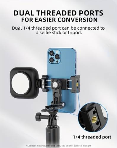 TELESIN Horizontal and Vertical Mobile Phone Clip 360 Rotating Phone Bracket for Photography, Vlogging, and Live Streaming