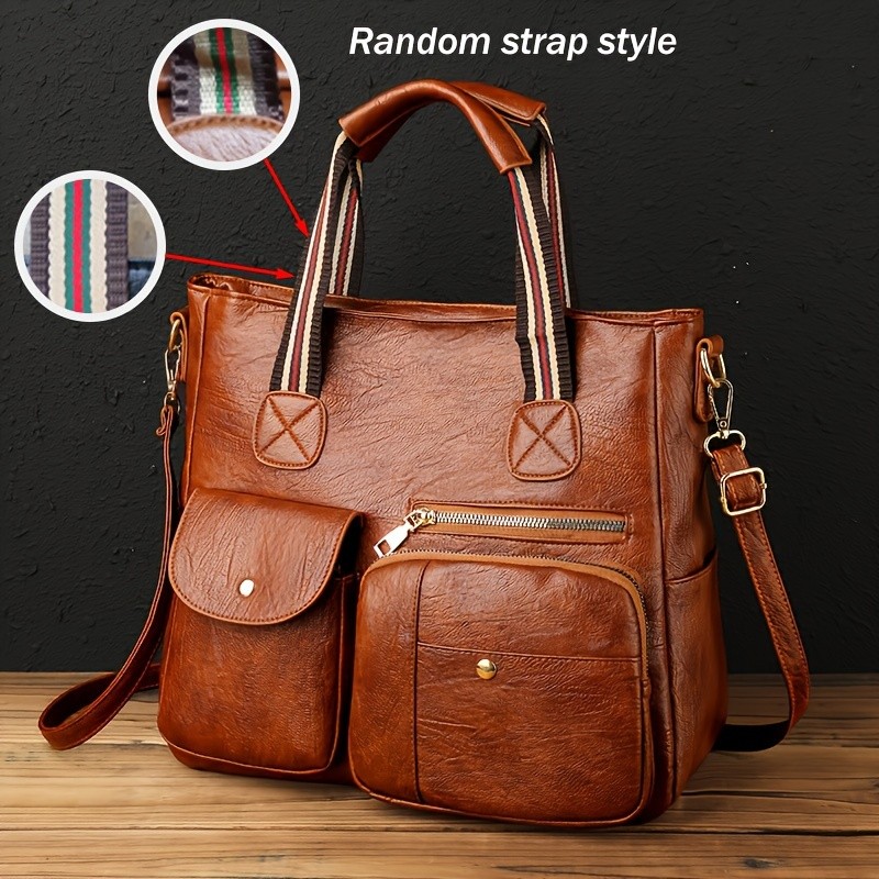 Baigou Crafted Fashion Solid Color PU Crossbody Bag