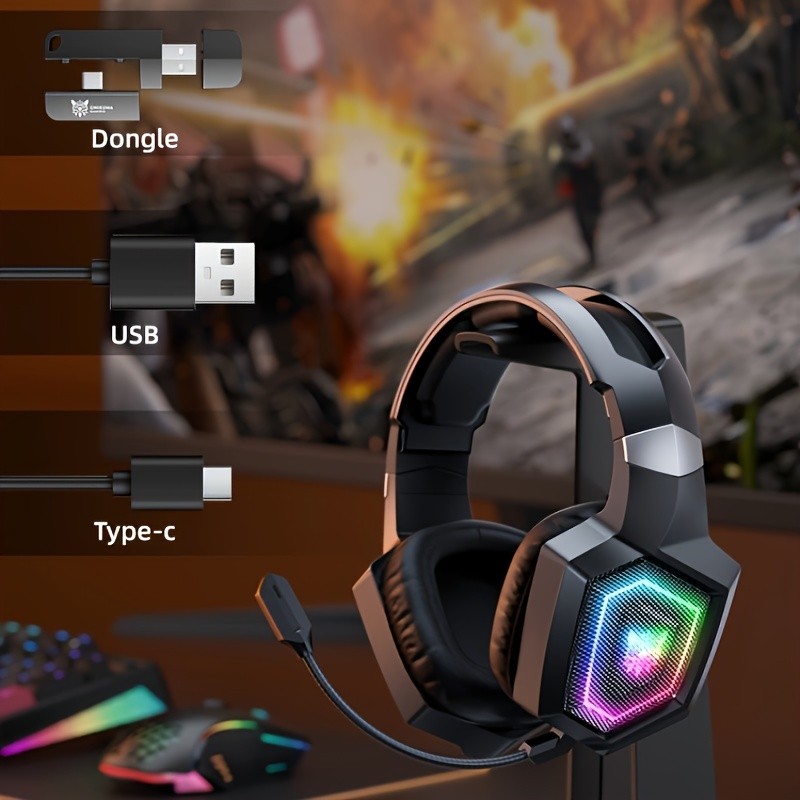 ONIKUMA Wireless Gaming Headset Noise-Canceling Mic, Crystal-Clear Sound, and Comfortable Design for Gamers