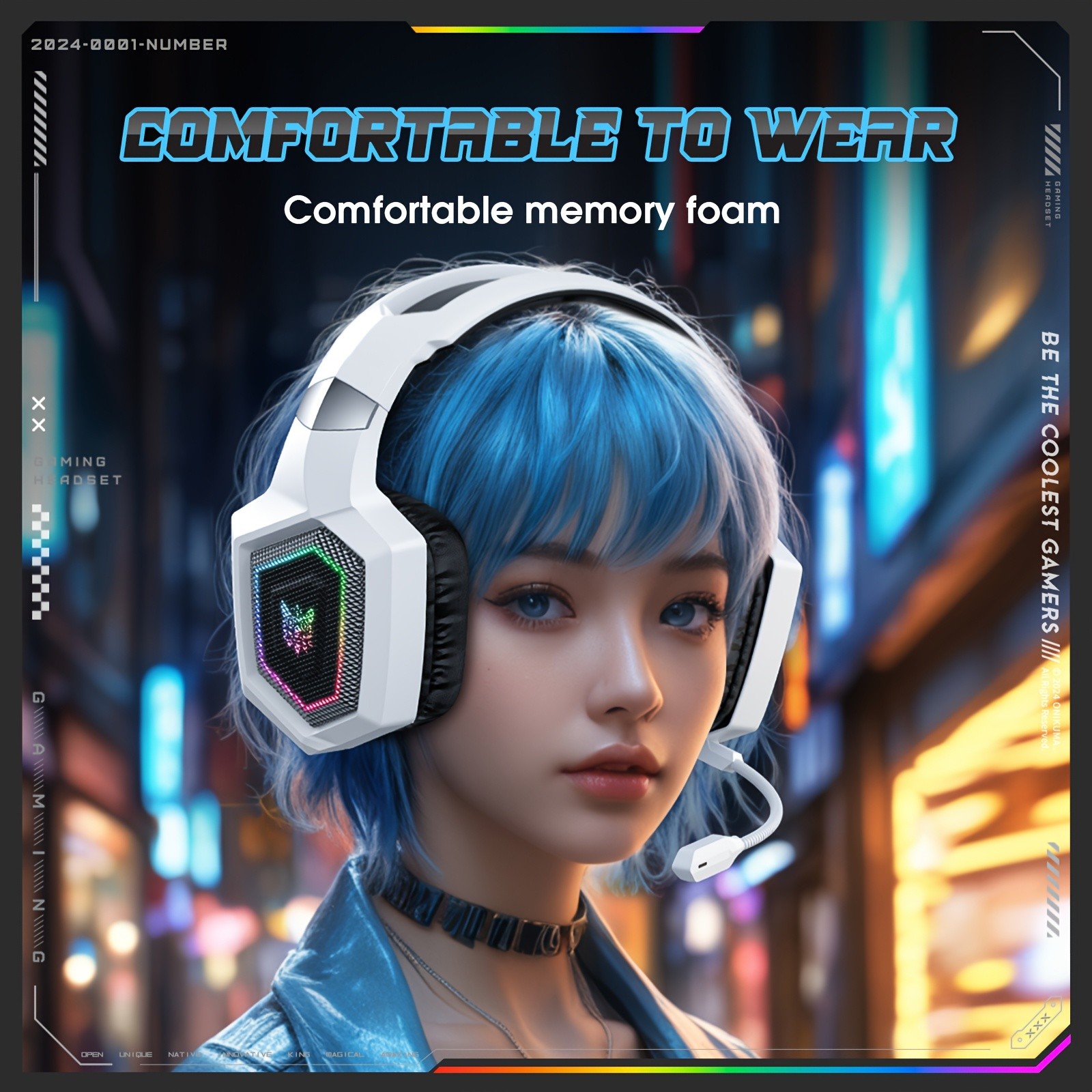 ONIKUMA Wireless Gaming Headset Noise-Canceling Mic, Crystal-Clear Sound, and Comfortable Design for Gamers
