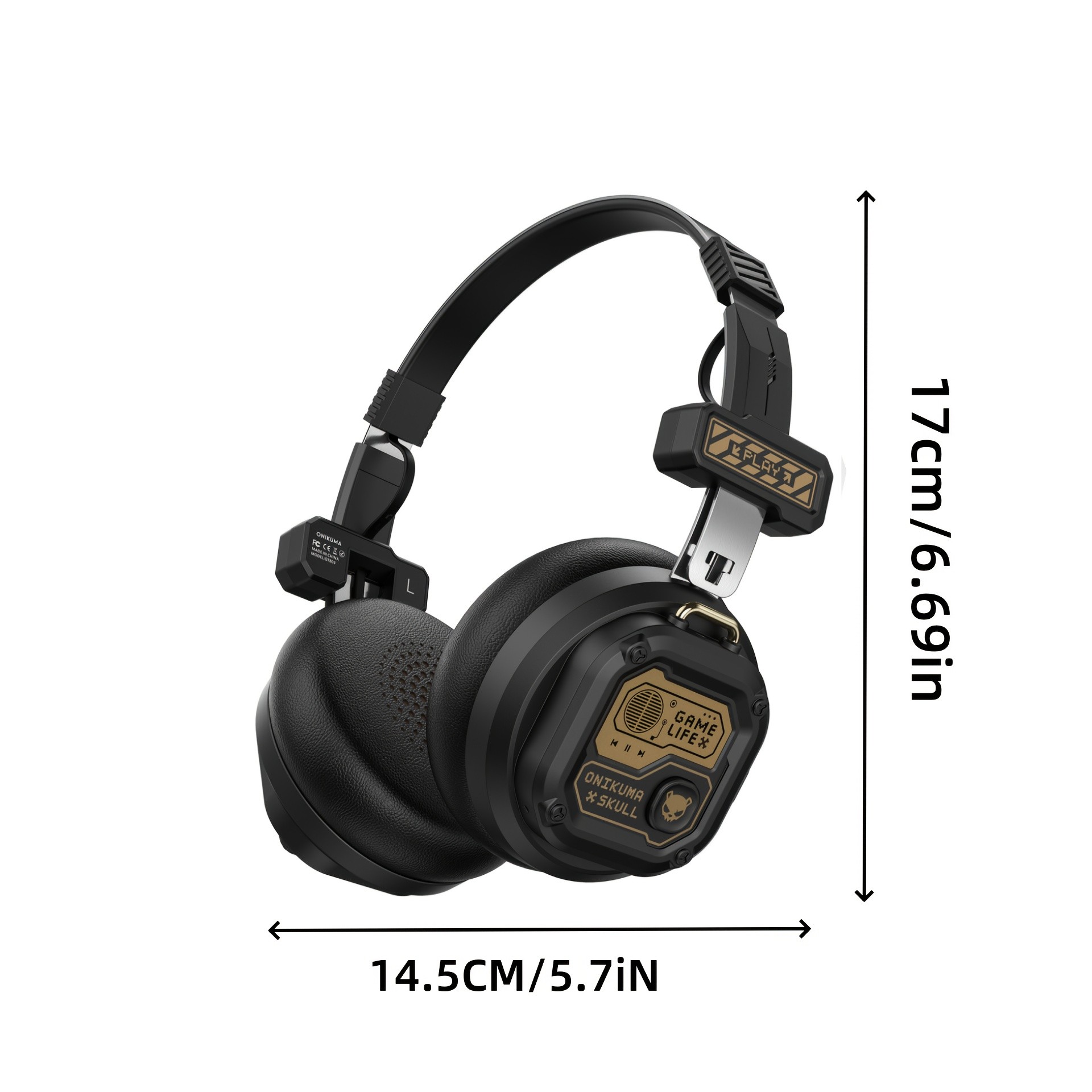 ONIKUMA Wireless Retro Headphones  50+ Hours Playback, Stylish 80's/90's Design with Noise-Canceling Feature