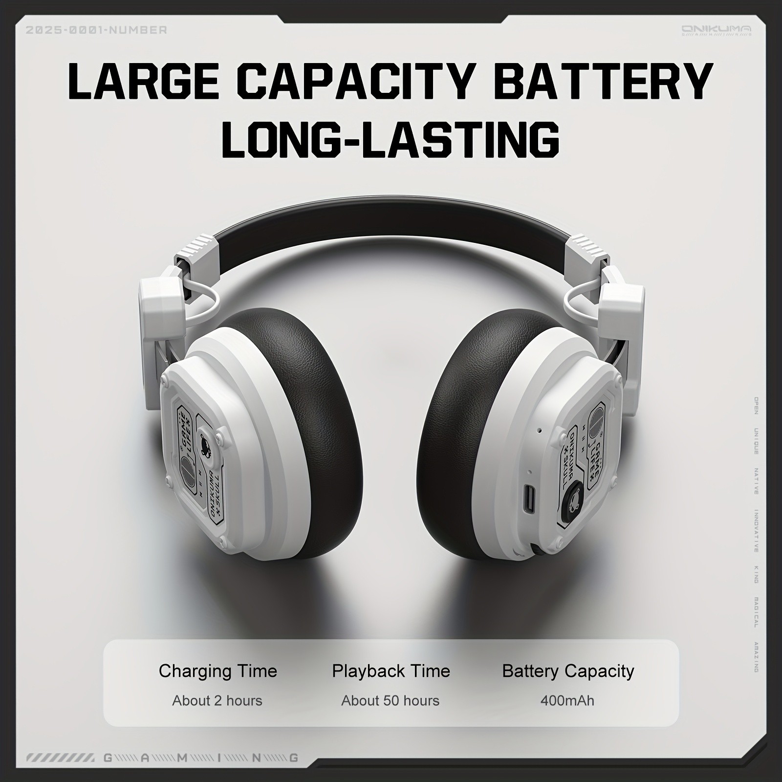 ONIKUMA Wireless Retro Headphones 50+ Hours Playback, Stylish 80's/90's Design with Noise-Canceling Feature