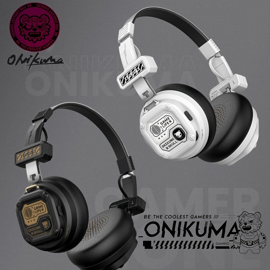 ONIKUMA Wireless Retro Headphones 50+ Hours Playback, Stylish 80's/90's Design with Noise-Canceling Feature
