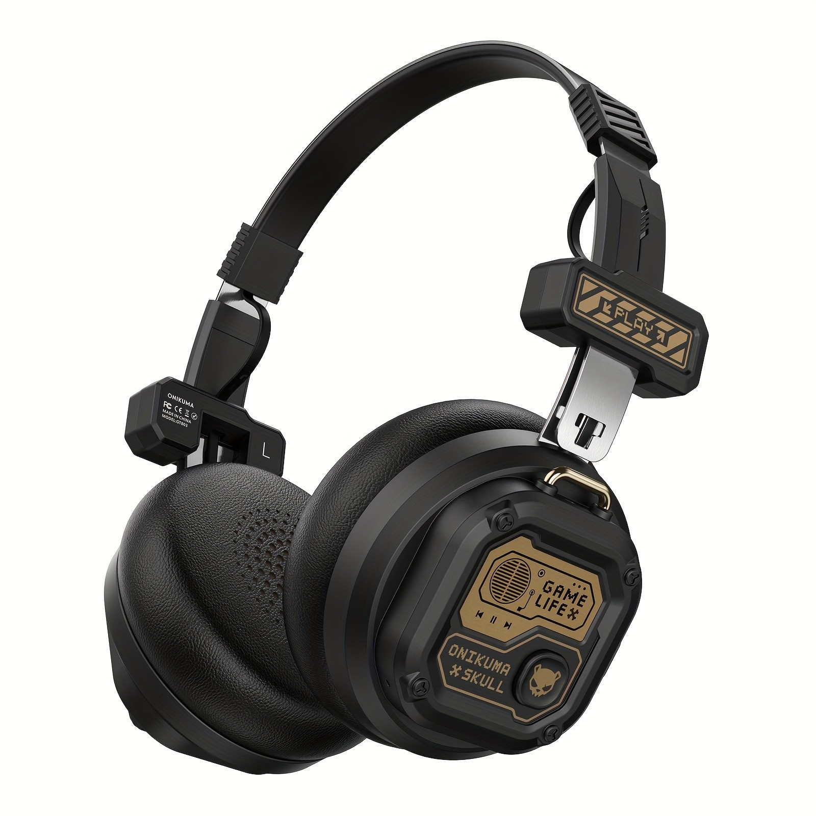 ONIKUMA Wireless Retro Headphones 50+ Hours Playback, Stylish 80's/90's Design with Noise-Canceling Feature