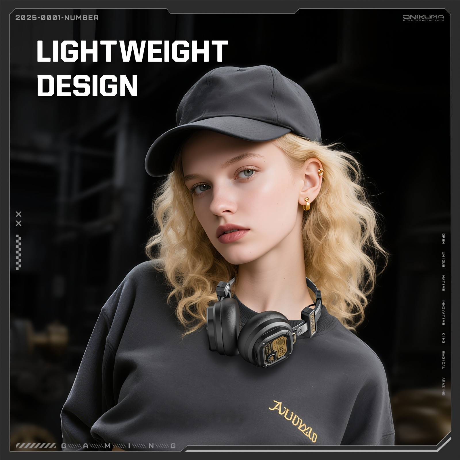 ONIKUMA Wireless Retro Headphones 50+ Hours Playback, Stylish 80's/90's Design with Noise-Canceling Feature
