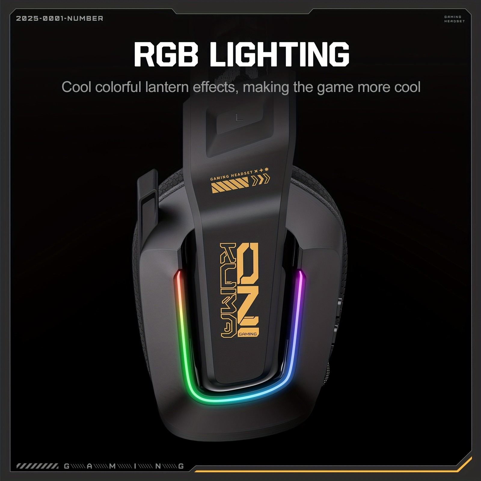 ONIKUMA Wireless Gaming Headset 7.1 Surround Sound, RGB Lighting, and Dual Wireless Connectivity