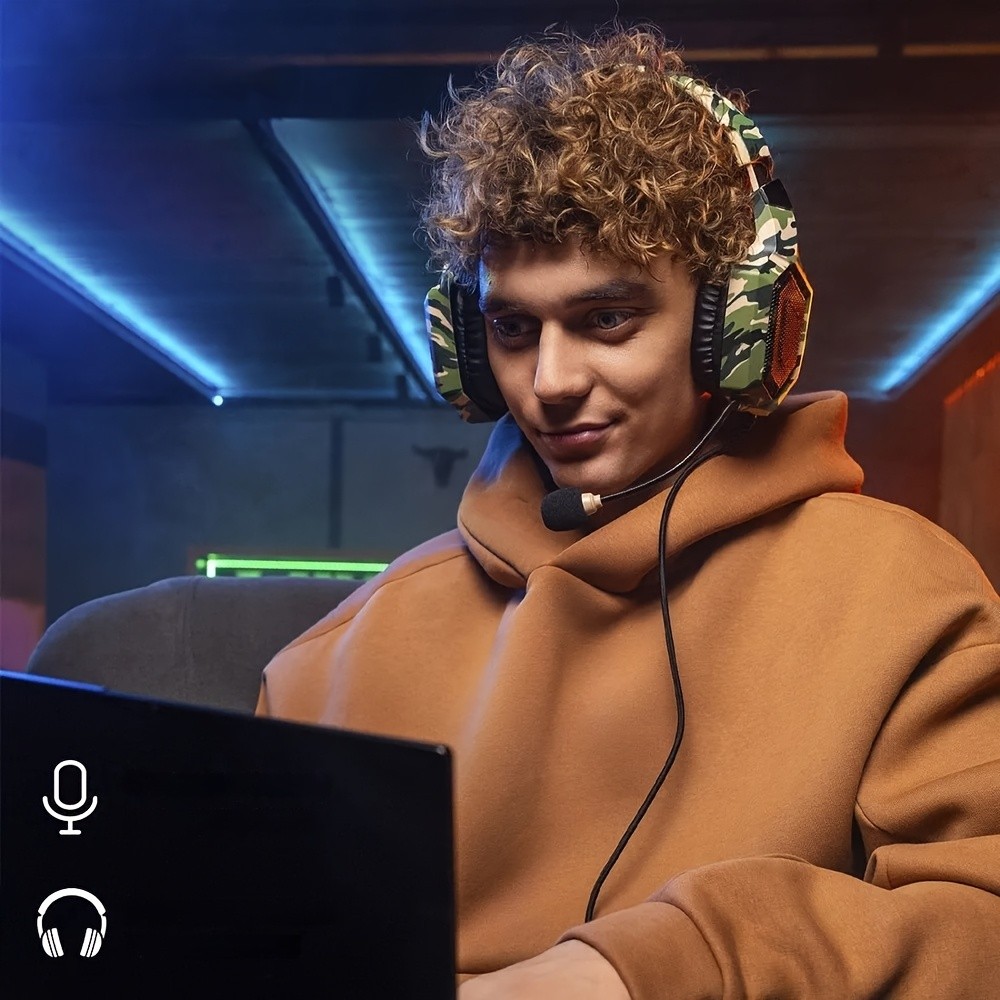 ONIKUMA Wired Gaming Headset High-Definition Microphone, RGB Lighting, Immersive Sound for PS4, PS5, and PC
