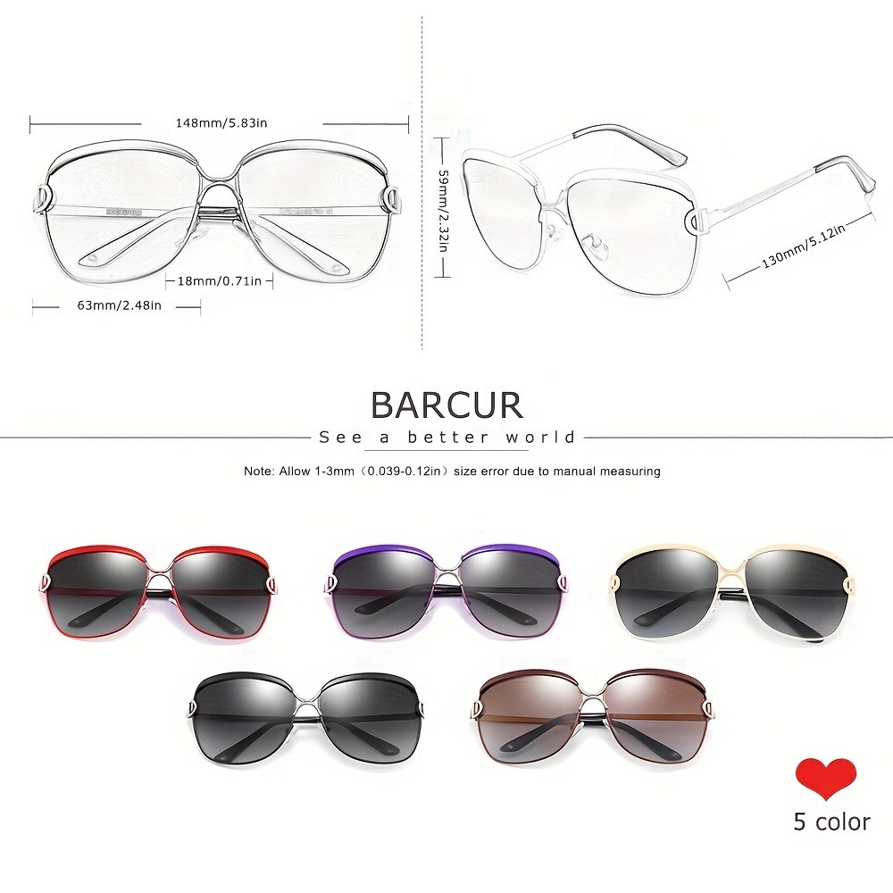 BARCUR Womens Oversized Gradient Lens Sunglasses